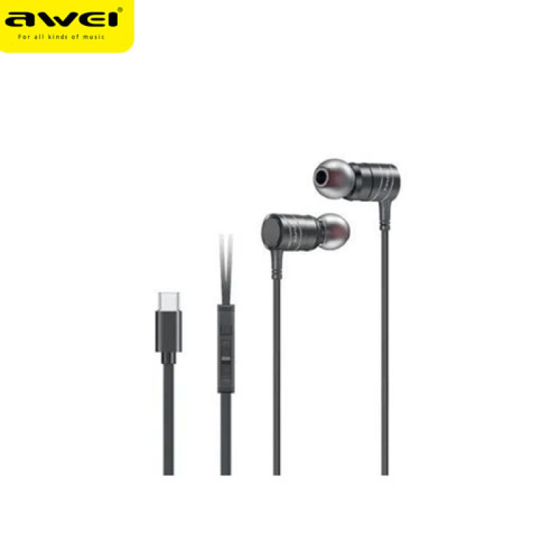 Awei PC-15T Wired Earphone (Type-C) For iPhone-15,Samsung,Xiaomi,Pixel